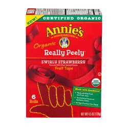 Annie's Homegrown Organic Really Peely Fruit Tape Swirly Strawberry (6 count box)