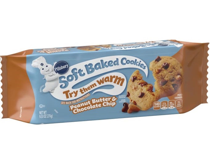 Pillsbury Soft Baked Cookies Peanut Butter & Chocolate Chip (9.53 oz.)