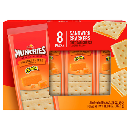 Frito-Lay Munchies Cheetos Cheddar Cheese Flavored Sandwich Crackers (8 count pack)