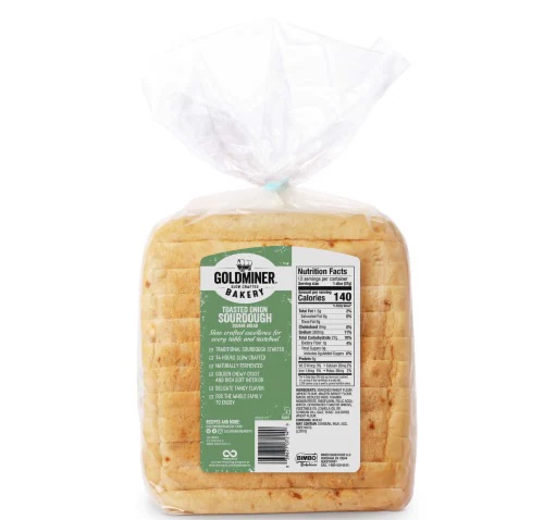 Goldminer Slow Crafted Bakery Toasted Onion Sourdough Square Bread (24 oz.)