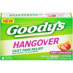 Goody’s Berry Citrus Boost Hangover Fast Pain Relief Powder (4 Powder Stick Packs)