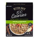 Better Oats 100 Calories Maple & Brown Sugar Instant Oatmeal w/ Flax (10 count box/9.8 oz.)
