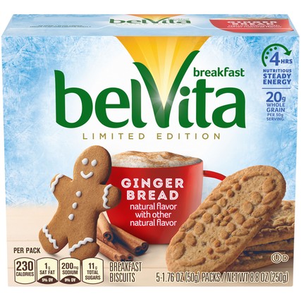 Nabisco Limited Edition Belvita Gingerbread Breakfast Biscuits (5 count box/8.8 oz.)