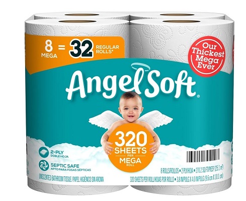 Angel Soft Mega Roll Bathroom Tissue (8 mega rolls = 32 regular rolls)