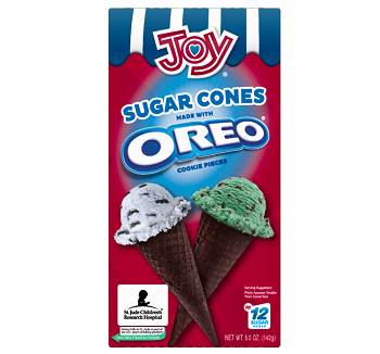 Joy Sugar Cones Made w/ Oreo Cookie Pieces (12 count box)