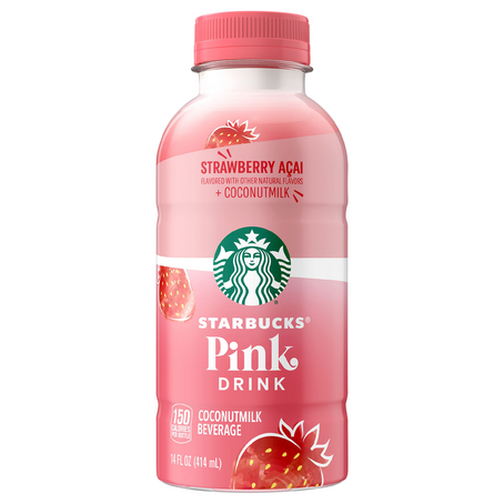 Starbucks Pink Drink Strawberry Acai Coconutmilk Beverage (14 oz. bottle)