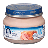 Gerber 2nd Foods Ham & Ham Gravy (2.5 oz. glass jar)
