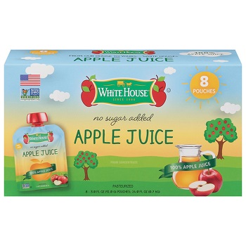 White House No Sugar Added Apple Juice Pouches (8 count/24 oz. box)