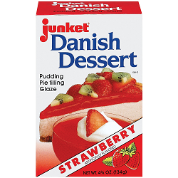 Junket Danish Dessert Pie Filling, Pudding, Glaze Strawberry Flavor (4.75 oz. box)