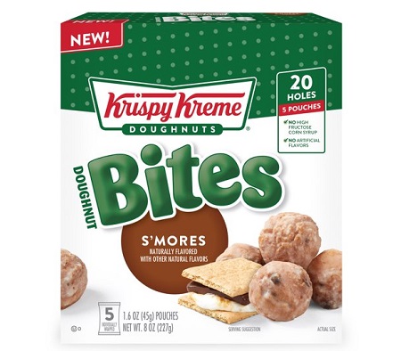 Krispy Kreme Doughnuts Bites S'mores (5 pocuhes/20 total doughnut holes - 8 oz. box)