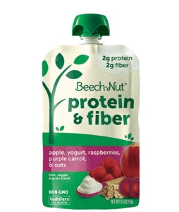 Beech-Nut Protein & Fiber Apple, Yogurt, Raspberries, Purple Carrot & Oats (3.5 oz. pouch)