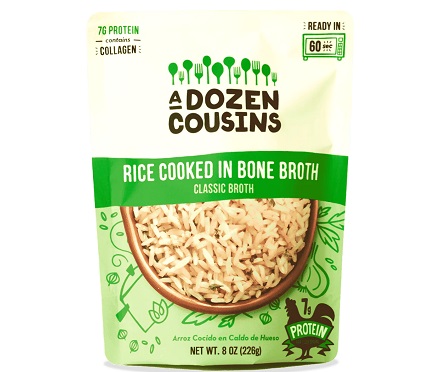 A Dozen Cousins Rice Cooked in Bone Broth Classic Broth (8 oz. pouch)