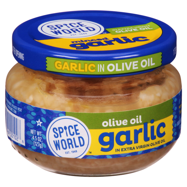 Spice World Minced Garlic in Olive Oil (4.5 oz. jar)