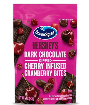 Ocean Spray Hershey's Dark Chocolate Dipped Cherry Infused Cranberry Bites (5 oz. pouch)