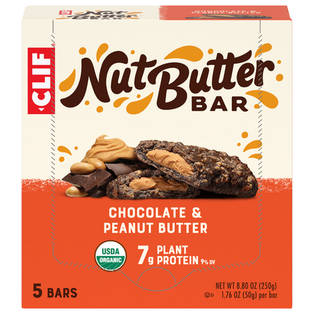 Clif Nut Butter Bars Chocolate & Peanut Butter (5 count box)