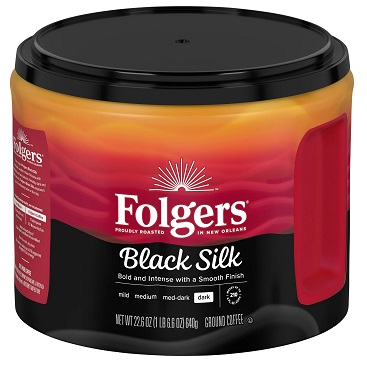 Folgers Black Silk Dark Roast Ground Coffee (22.6 oz.)