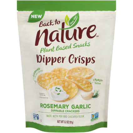 Back to Nature Dipper Crisps Rosemary Garlic Flavored Dippable Crackers (3.2 oz. pouch)