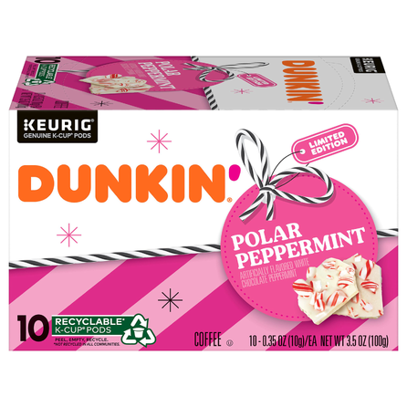 Dunkin' Polar Peppermint Limited Edition Coffee K-Cup Pods (10 count)