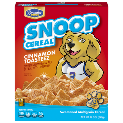 Broadus Foods Snoop Cereal Sweetened Multigrain Cinnamon Toasteez Cereal (12 oz. box)