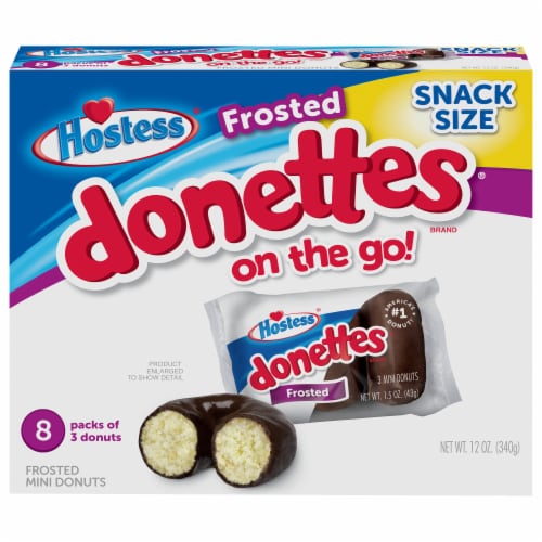 Hostess Snack Size Frosted Donettes Donuts On the Go (8 packs/12 oz. box)