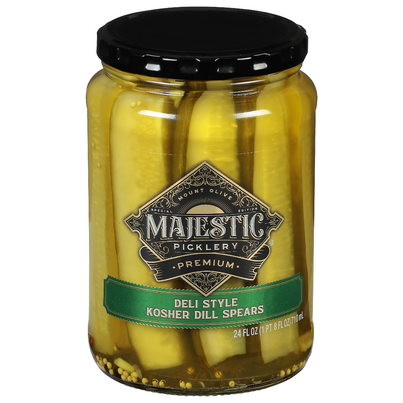 Mt. Olive Majestic Picklery Premium Deli Style Kosher Dill Spears Pickles (24 oz. glass jar)