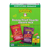 Annie's Homegrown Organic Bunny Fruit Snacks Variety Pack (12 count box)