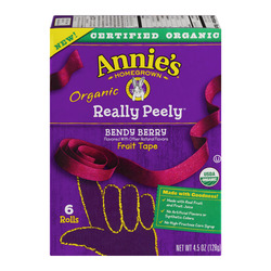 Annie's Homegrown Organic Really Peely Fruit Tape Bendy Berry (6 count box)