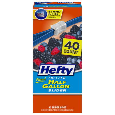 Hefty Freezer Half Gallon Slider Bags (40 count)