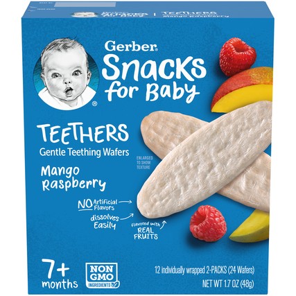 Gerber Snacks for Baby Mango Raspberry Teethers (1.7 oz. Box)