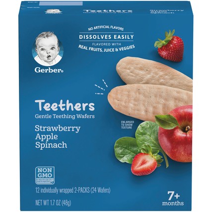 Gerber Teethers Strawberry Apple Spinach (1.7 oz. box/12 count)