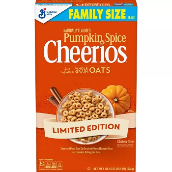 General Mills Limited Edition Pumpkin Spice Cheerios (18.5 oz. Family Size Box)