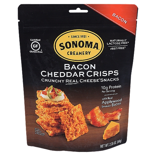 Sonoma Creamery Bacon Cheddar Cheese Crisps (2.25 oz. pouch)