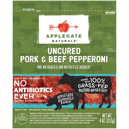 Applegate Naturals Uncured Pork & Beef Pepperoni (4 oz. Pack)