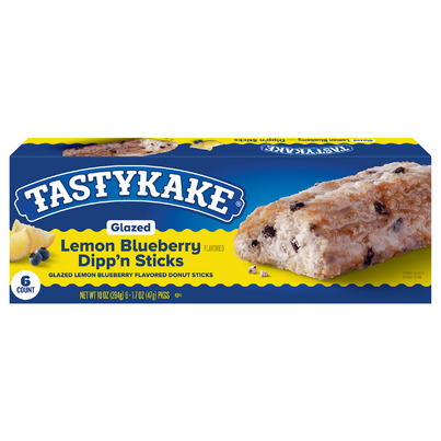 TASTYKAKE Glazed Lemon Blueberry Flavored Dipp'n Sticks Donut Sticks (6 count/10 oz. box)