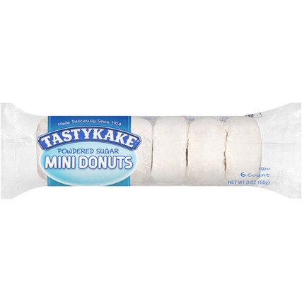 TASTYKAKE Powdered Sugar Mini Donuts (6 count/3 oz. sleeve)