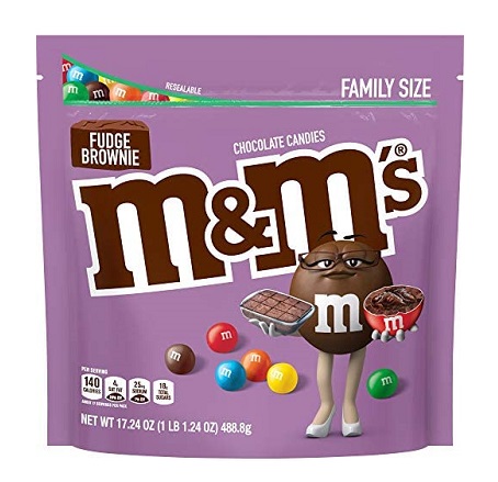 M&M'S Fudge Brownie Chocolate Candy Family Size Bag (17.24 oz.)
