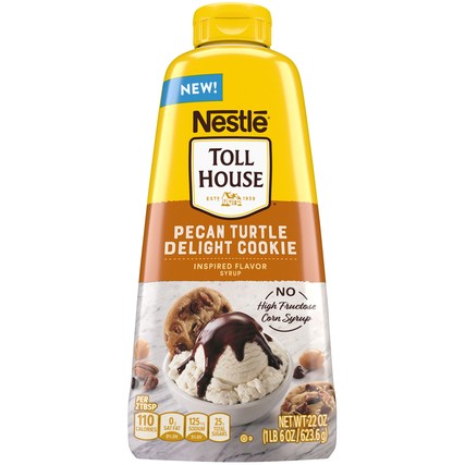 Nestle Toll House Pecan Turtle Delight Cookie Inspired Flavored Syrup (22 oz. Bottle)