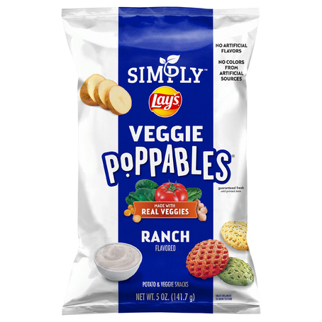 Lay's Simply Veggie Poppables Made with Real Veggies Ranch Flavored (5 oz. bag)