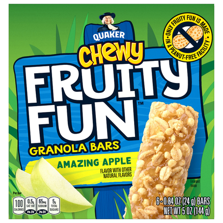 Quaker Chewy Fruit Fun Granola Bars Amazing Apple Flavor (6 count)