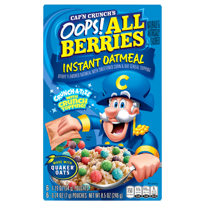 Cap'n Crunch's Oops! All Berries Instant Oatmeal (6 count box)