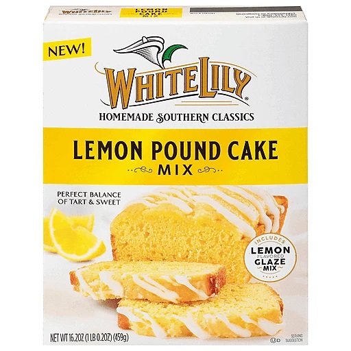White Lily Lemon Pound Cake Mix w/ Lemon Glaze Mix (16.2 oz. box)