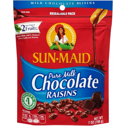 Sun-Maid Pure Milk Chocolate Covered Raisins (7 oz. pouch)