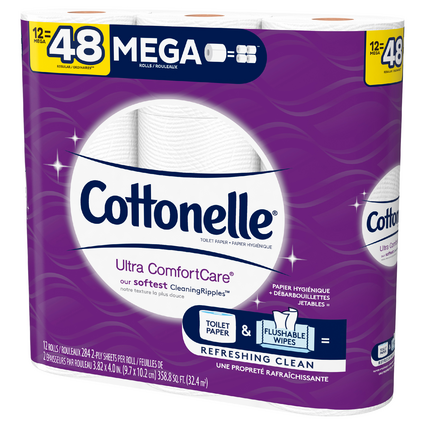 Cottonelle Ultra Comfort Mega Roll Toilet Paper (12 rolls = 48 regular rolls)