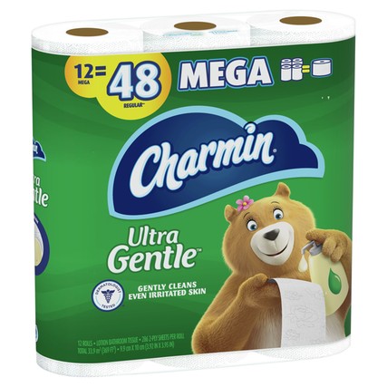 Charmin Ultra Gentle Toilet Paper Mega Rolls (12 roll pack = 48 regular rolls)