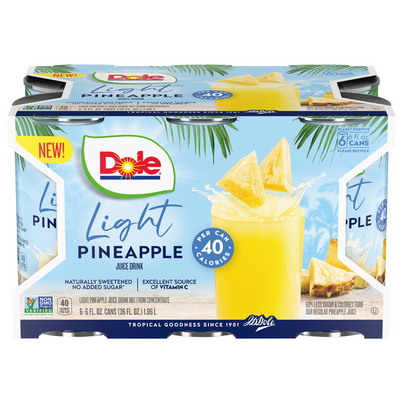 Dole Light Pineapple Juice (6 pack cans/6 oz.)