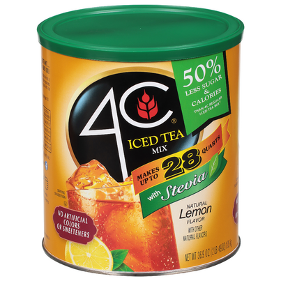 4C Natural Lemon Flavor Ice Tea Mix w/ Stevia (36.9 oz. canister)