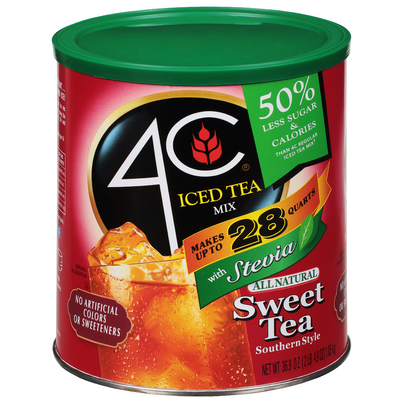 4C Southern Style Sweet Tea Iced Tea Mix w/ Stevia (36.9 oz. canister)