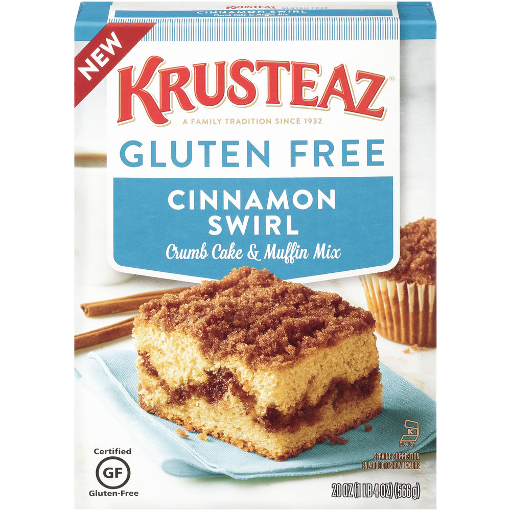 Krusteaz Gluten Free Cinnamon Swirl Crumb Cake & Muffin Mix (20 oz. Box)