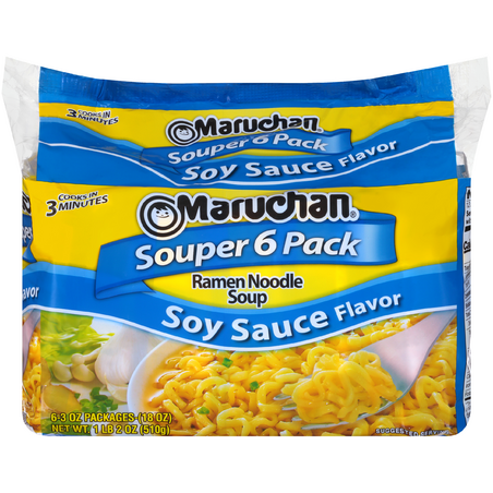 Maruchan Ramen Noodle Soup Soy Sauce Flavor (6 pack/18 oz.)