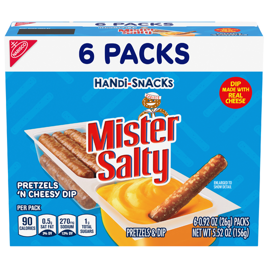 Kraft Handi-Snacks Mister Salty Pretzels 'n Cheesy Dip (6 count)